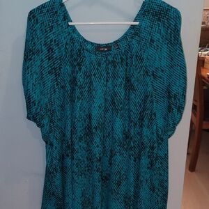 Apt. 9 Teal & Black Short Sleeve Top